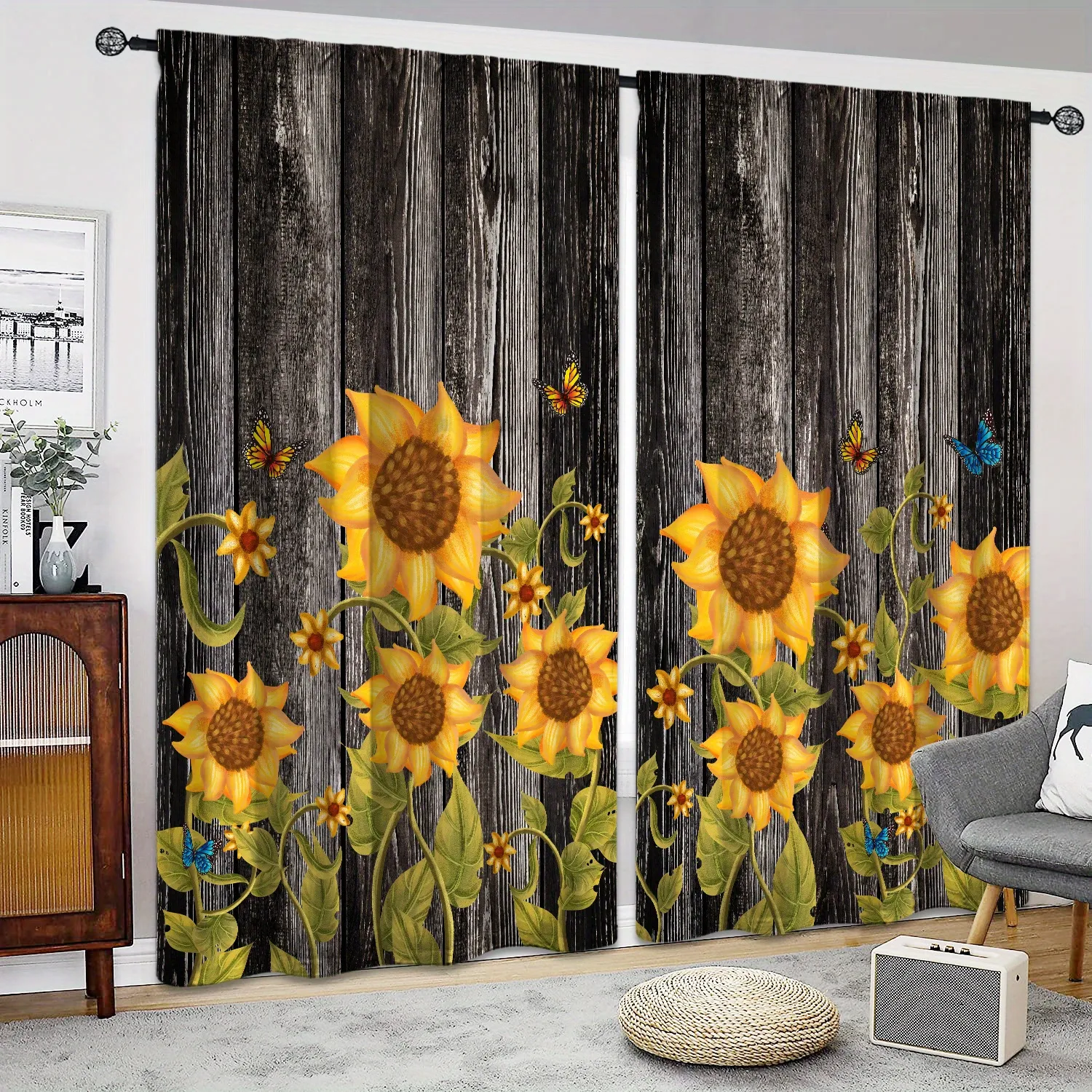 Best Home Fashion Par De Cortinas Opacas Con Revestimiento De Tul Y Corte Láser, Paneles De Ventana Con Ojales Plateados Para Dormitorio Habitacion