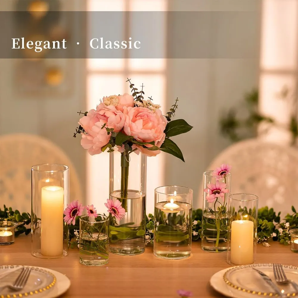 Clear Cylinder Glass Vases for Centerpieces Bulk Hurricane Candle Holders  for Pillar Candles Wedding Table from Dhgate Other Drinkware - price 146.47, image size:1000x1000