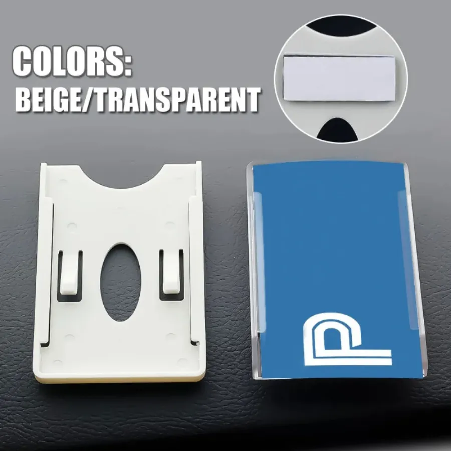 Car Interior Transparent Adhesive Card Holder Parking Card Sleeve 3.5  2.4  in ABS Plastic from Dhgate Other Office & School Supplies - price 3.03