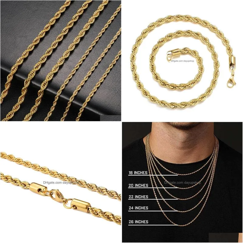 DHgate.com:Exquisite Never-Fade 2-6MM Twisted Singapore Gold