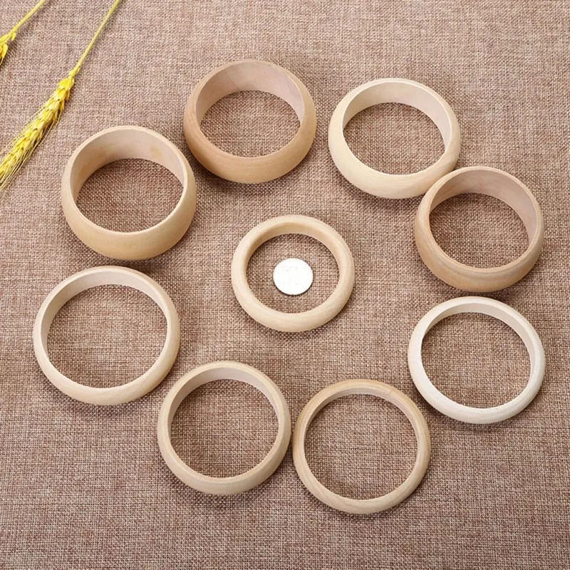 Set Of 6 Natural Round Wood Bangle Bracelets For DIY Blue Nile Jewelry Making From Homepro11 7.39 DHgate.Com