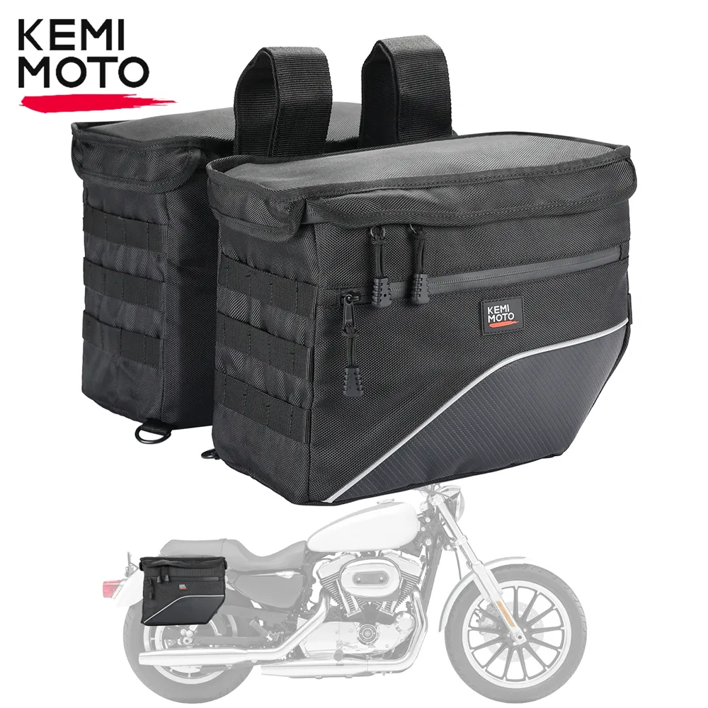 Motorcycle throw over panniers store