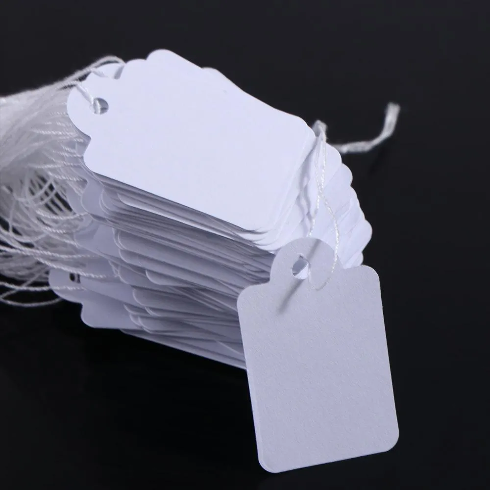 Price Label Tags String Tie Rectangular Blank Plastic Price Tags for ...