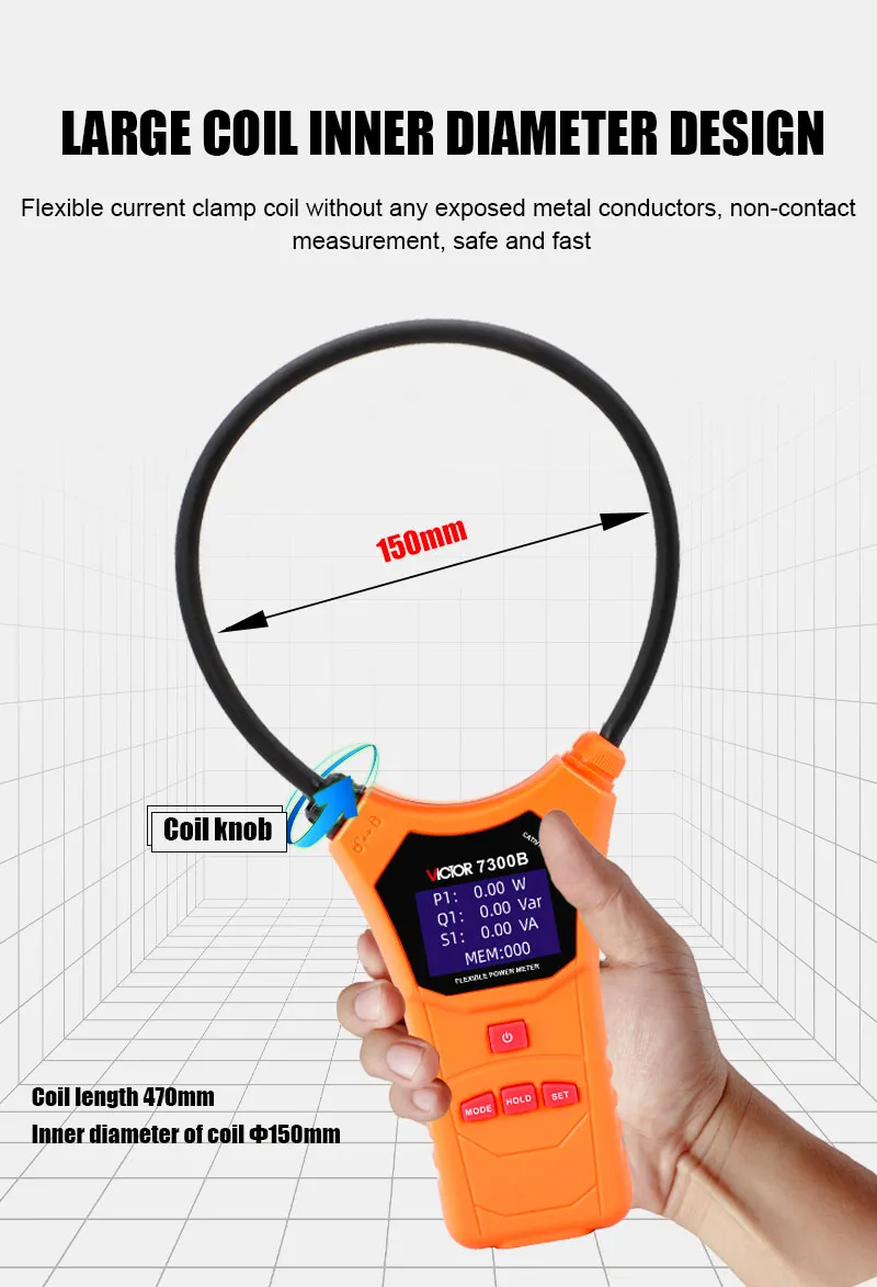 Wholesale Victor 7300B Flexible Clamps Deutsch Power Meter Three Phase