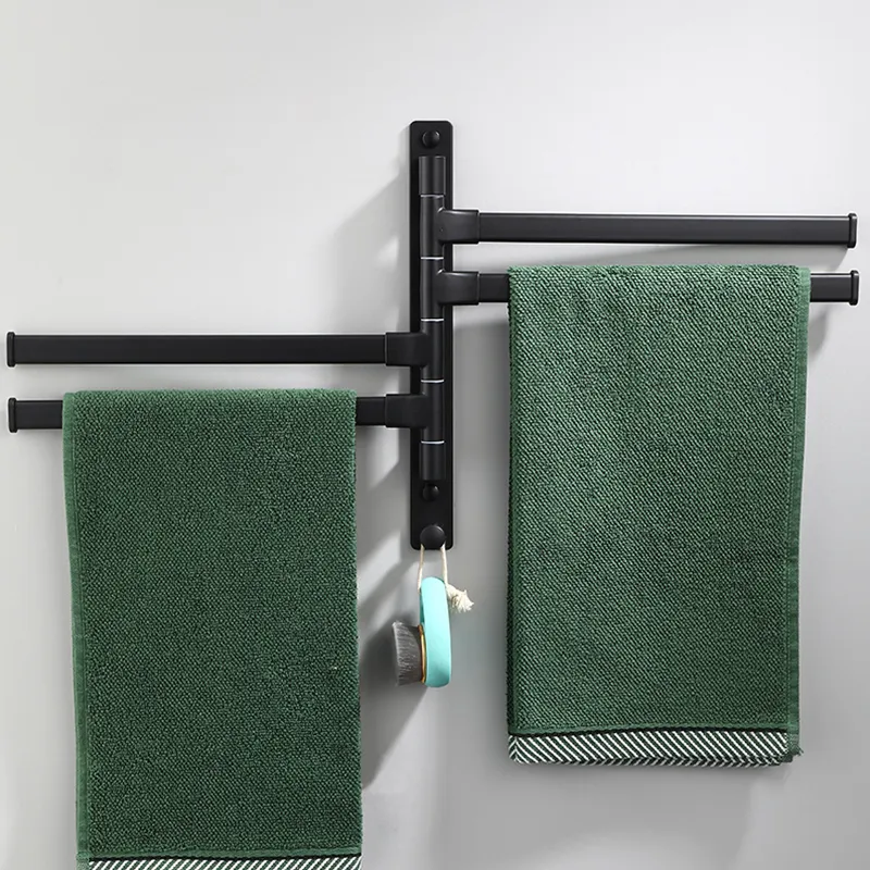 Voldra Porte-serviettes Pour Salle De Bain, étagère à Serviettes De 61 Cm Avec Barre Porte-serviettes, Porte-serviettes Pliable Avec 7 Crochets, Organiseur De Rangement Pour Salle De Bain Et Toilettes