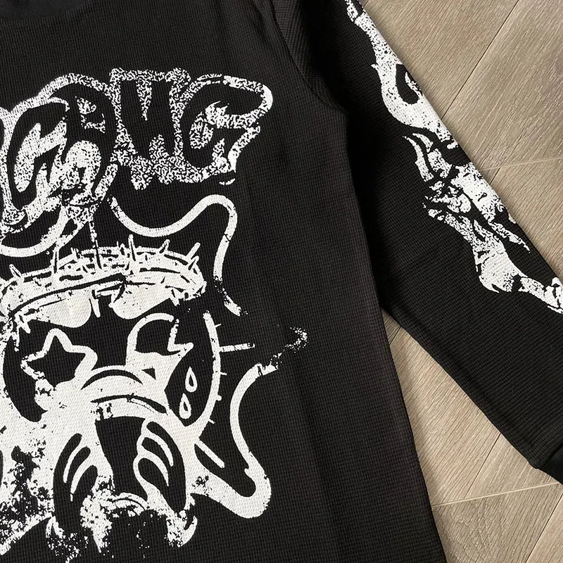 DHgate.com:Glo Gang Eroded Glo Thermal Tee Cartoon Long Sleeve Cotton  T-Shirt European and American Fashion:Apparel