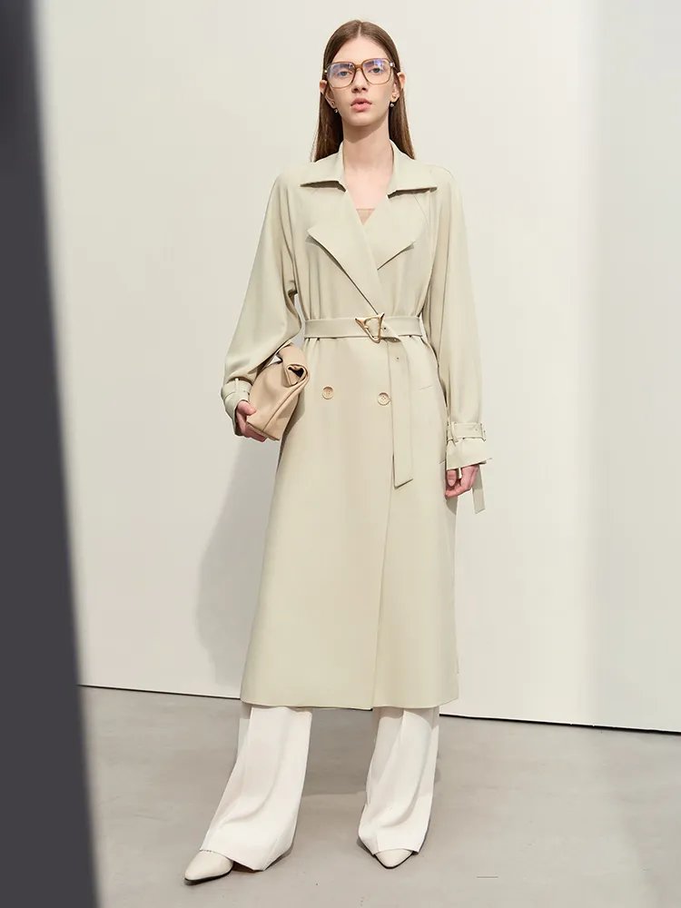 【美品】JUEMI Double Drawstring Long Coat Amazon.com: Spring Autumn Trench Coat Woman Belt Korean