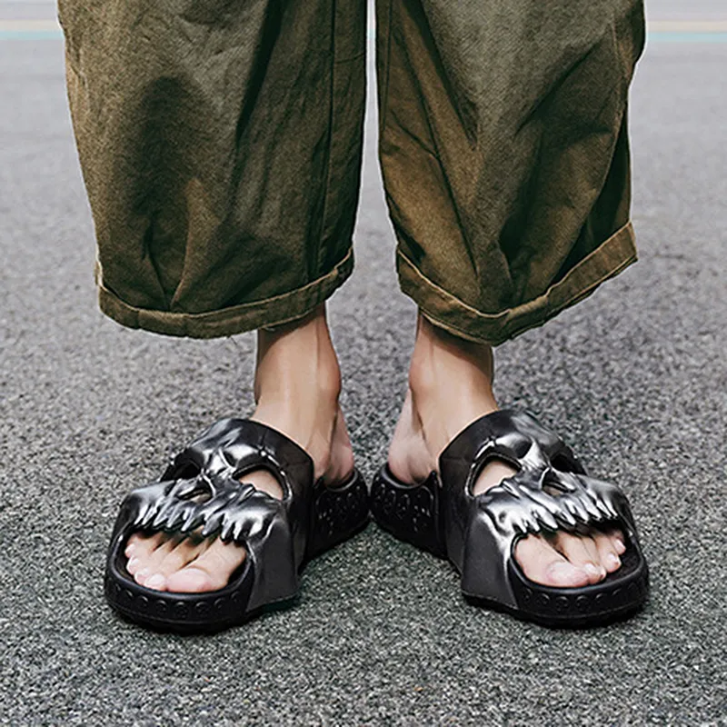 Personalized Skull Design Men and Women Slippers 2024 Summer  display picture 2