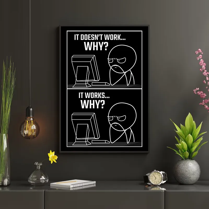 Funny Coding Meme Poster Canvas Print Programmer... From Homepro14, $7. ...