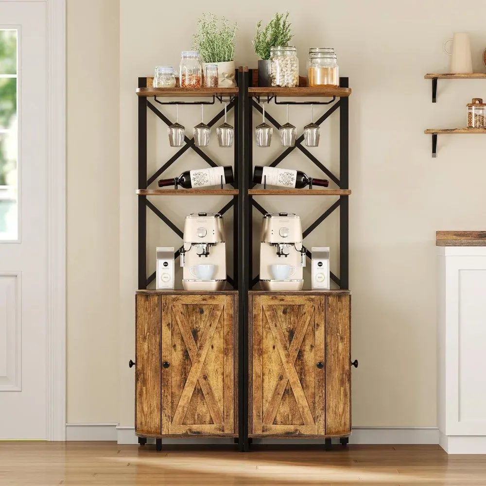 Industrial 5 Tier Corner Bar Cabinet With Glass And Wine Holder Wine Storage Room Shelf And Liquor Cabinet For Bars From Homepro14 121.6 DHgate.Com