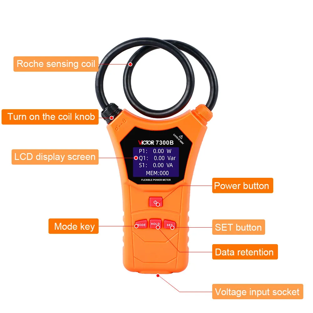 Wholesale Victor 7300B Flexible Clamps Deutsch Power Meter Three Phase