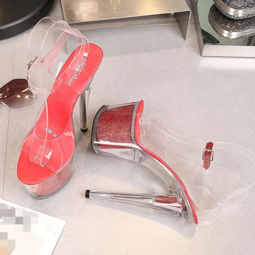 Show Stripper Model Heels Women Platform High Heeled Sandals Female Clear Sexy Pole Dance Girls Shoes For Party Club X_desvips.com