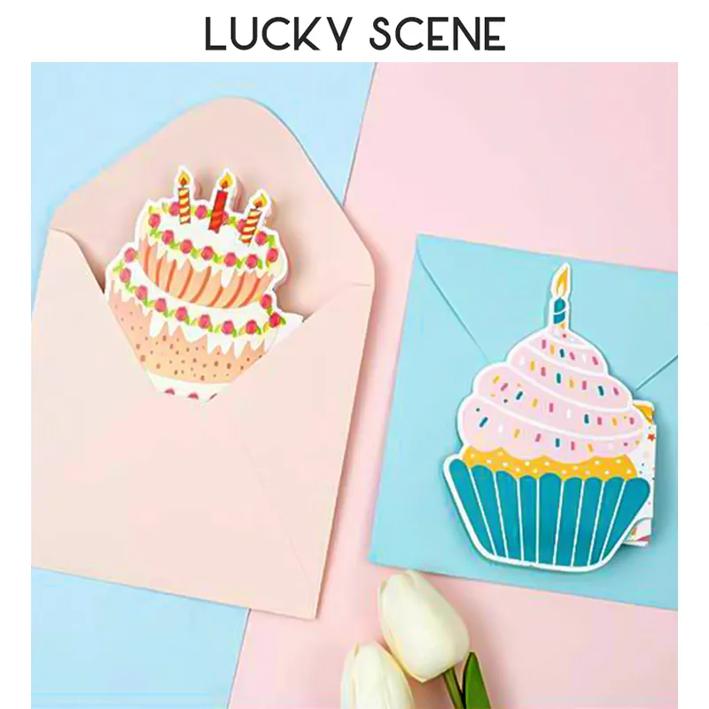 Good Day Greeting Cards Happy Birthday Series Birthday Cake Fresh