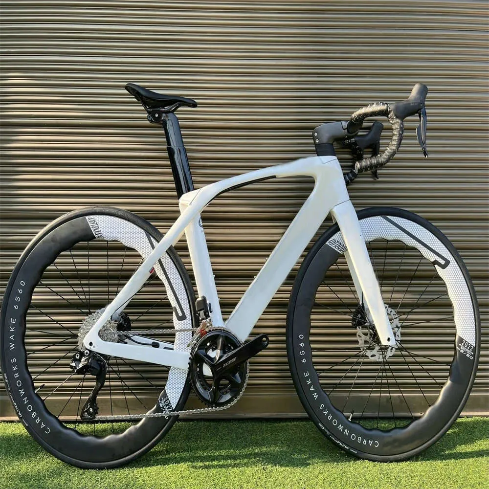Full Carbon Road Bike T1000 Custom SLR Project One Complete Build 50mm  Wheels All-White