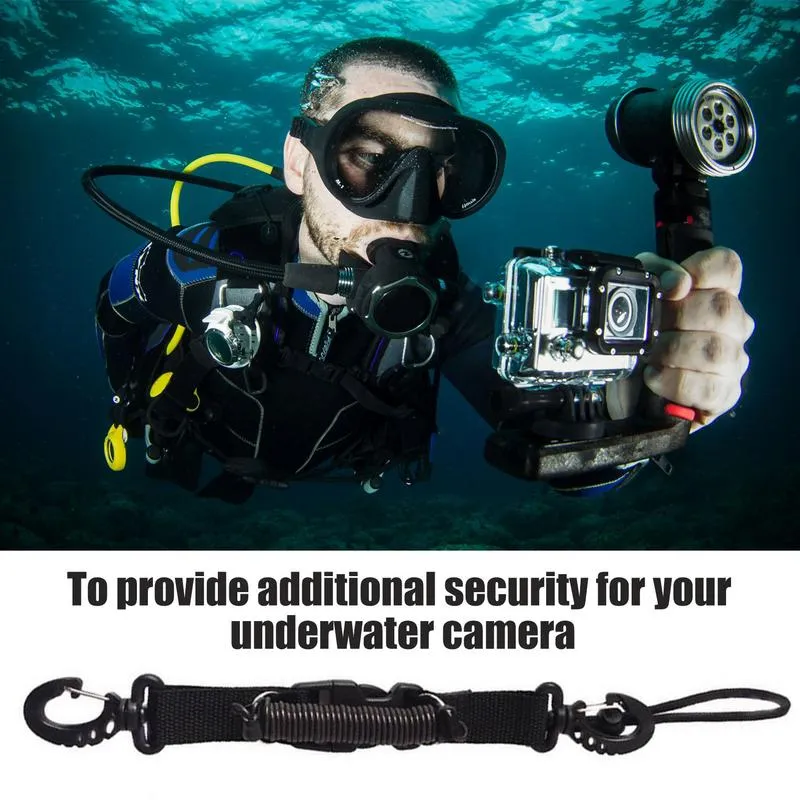 Cavo A Spirale Per Immersioni - 2 Pezzi Con Clip Sgancio Rapido Per Fotocamere Subacquee