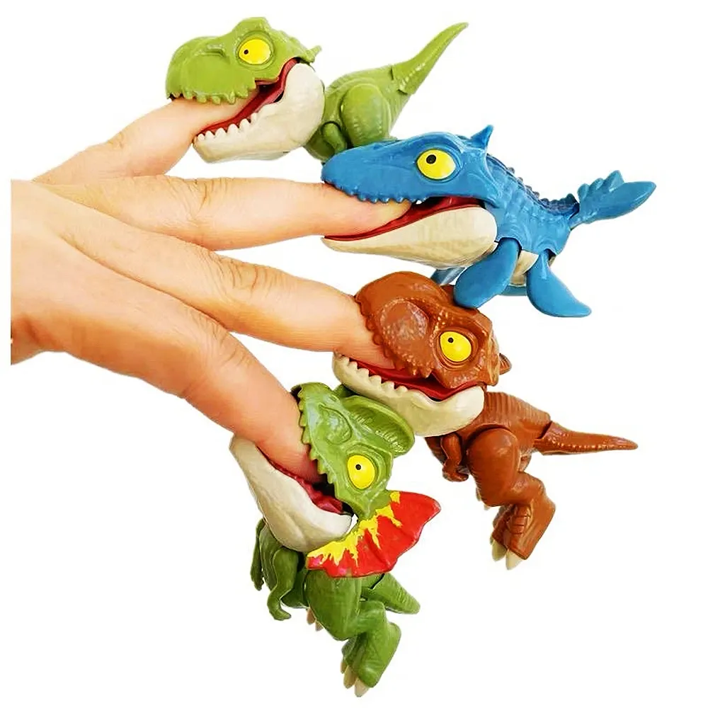 10 Styles Dino Action Toys: Movable Joints Biting Hands, Party