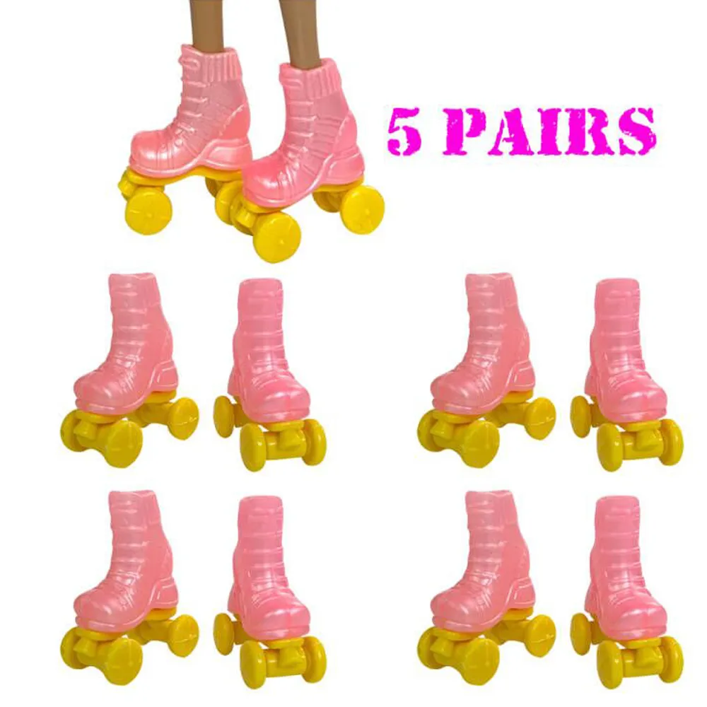 DHgate 5 Pairs 1 6 Doll Roller Skates Shoes Play Sports Toys for Kids Gift for Barbie Doll Accessories Pet Supplies
