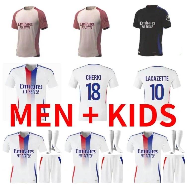Men Kit Kit 2024 2025 Lyon Soccer Jerseys Cherki Lyonnais Tagliafico Fofana Caquerret Tolisso 24 25 MAILLOT DE FOO