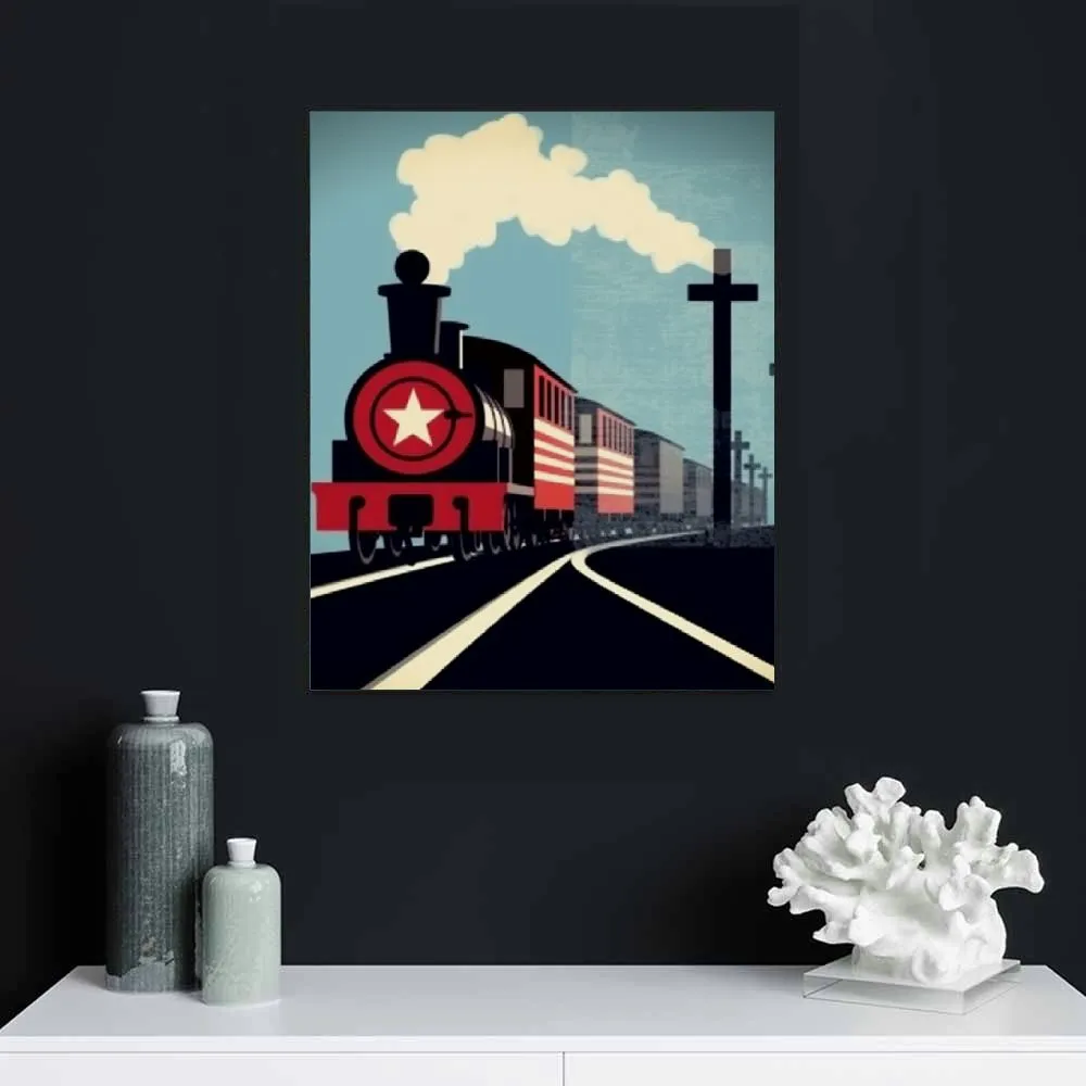 Big Dot Of Happiness Railroad Crossing Wall Art – Set Of 3 Train Prints, 7.5x10” - View #5