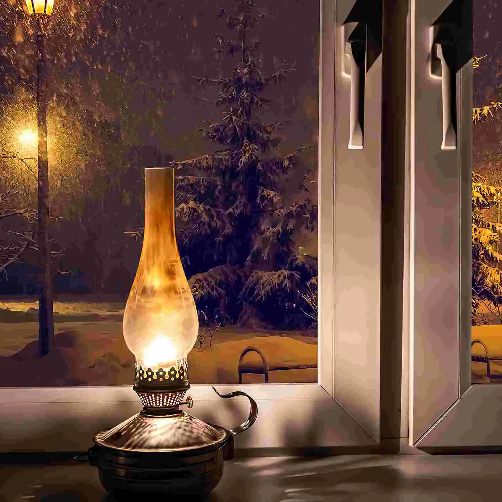 Clear Glass Kerosene Chimney Lamp With Oil In The Shade Cover Tall From Homepro14 9.65 DHgate.Com