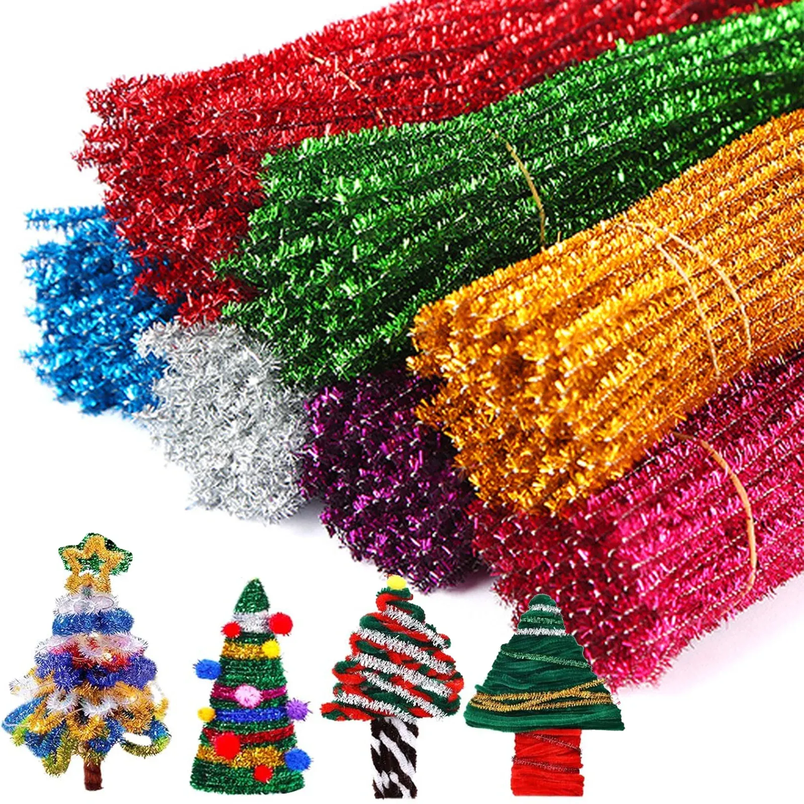 Glitter Tinsel Pipe Cleaners – 30cm X 6mm Craft Stems, Sparkly & Bendable 2 thumbnail image