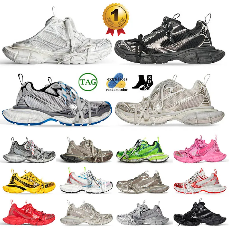 Designer Reflective Yellow Pink All Black Sneakers Track Casual Shoes for Men and Women