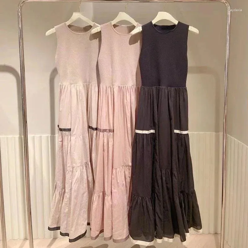 Casual Dresses Kuzuwata Summer Japan Style Knitted Patchwork Dress Big  Swing Cascading Ruffle Sleeveless O-neck from Dhgate Basic & Casual Dresses  - price 88.5