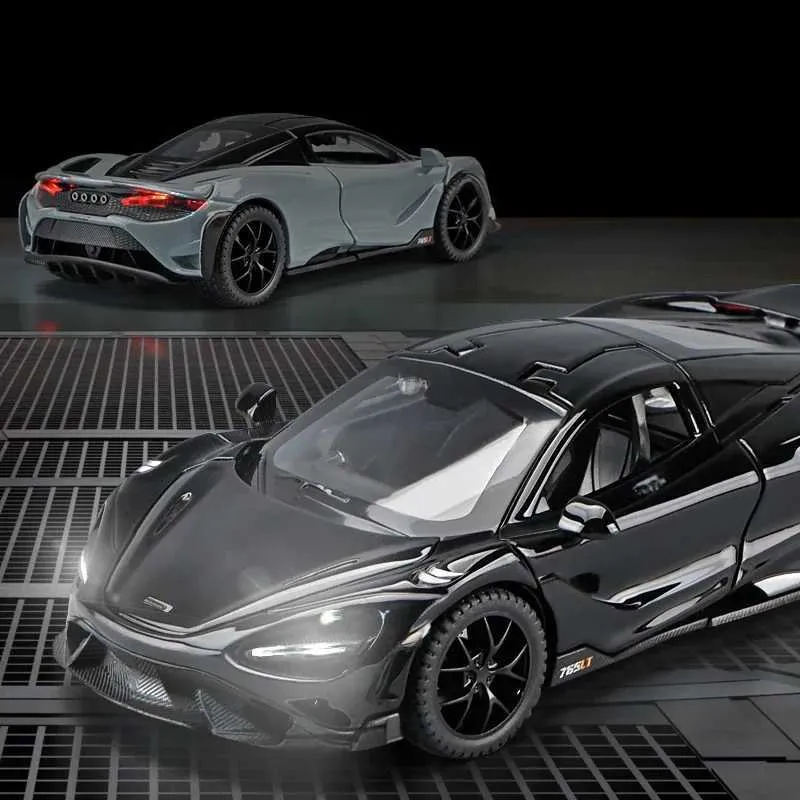 世界限定1200 McLaren 765LTミニカー可動パーツ多い 1:24 Mclaren 765LT Sports Car Models Alloy Diecast Toy