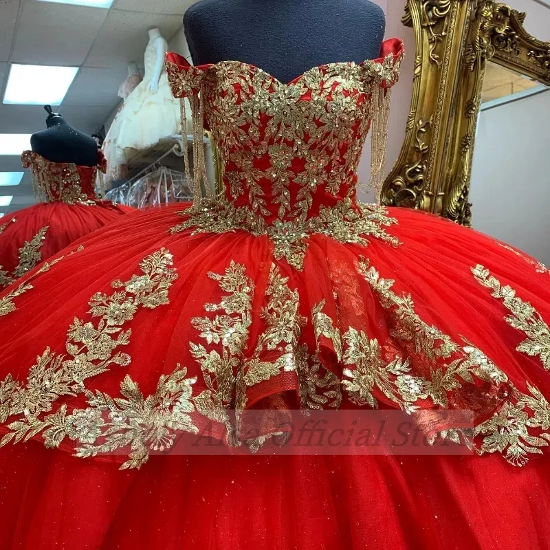 homepro15 Saudi Arabic Real Picture Red Quinceanera Dresses for 16 Year Old Girls V Neck Beading Ball Party Proms Vestidos 15 de XV Anos