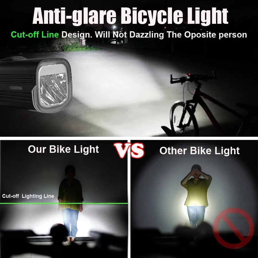 Bicycle Lights 300 Lumen Bike Light Set Front Headlight Rear