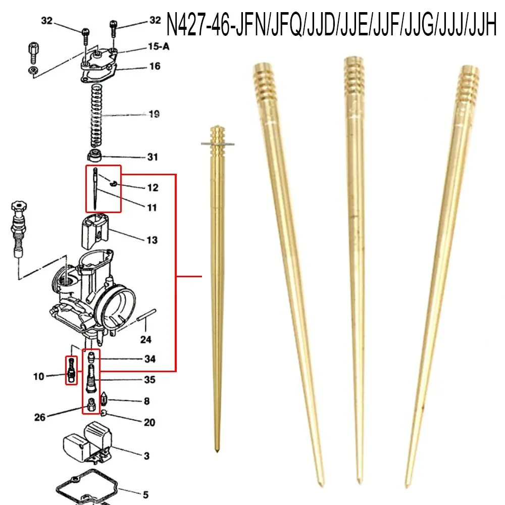 Copper oil carburetor Needle N427-46-JFN/JFQ/JJD/ JJE/JCF