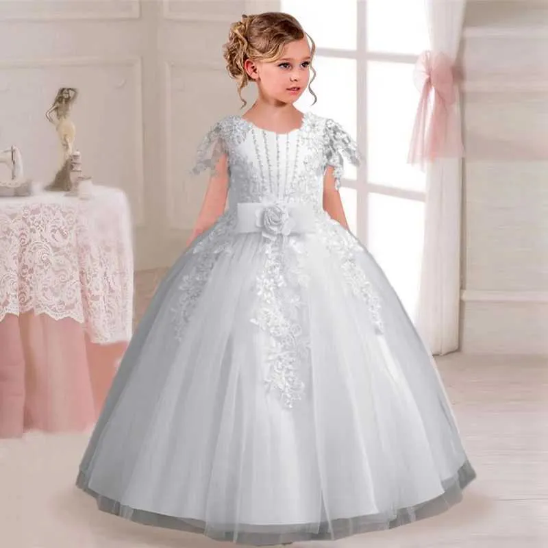 DHgate Embroidered Mesh Princess Dresses for Girls Elegant Wedding Prom Party Dresses for 4 12 Year Olds Baby Kids Maternity