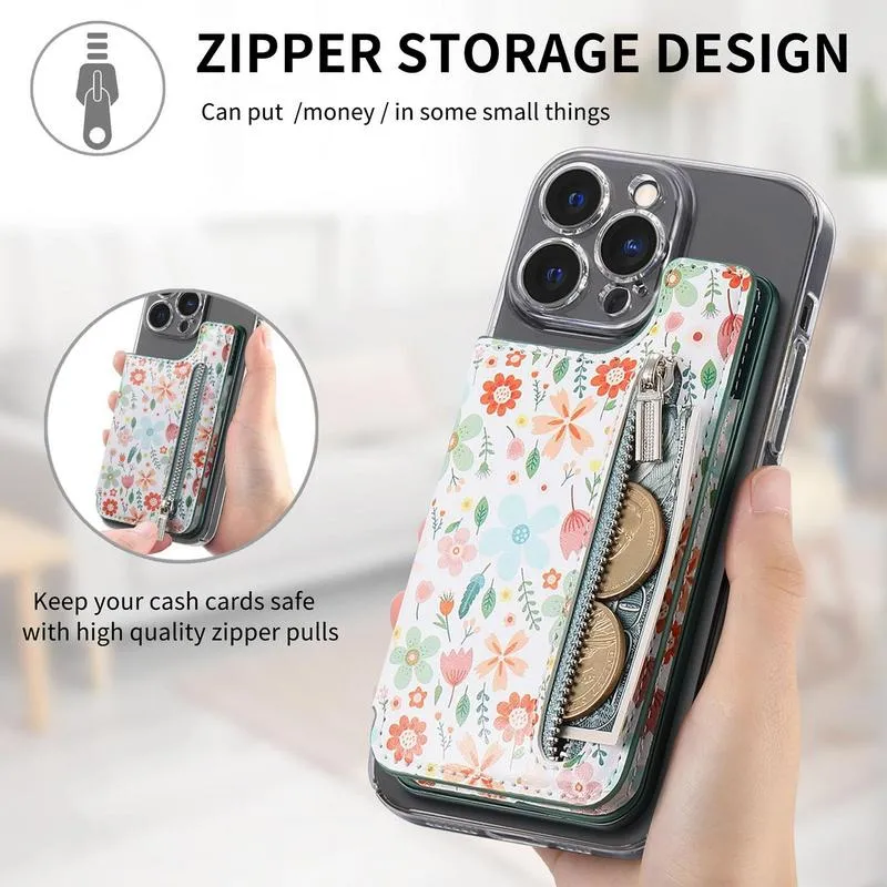 Save Big on Bulk Cell Phone Stick On Card Holder Sticky Card Holder For  Phone Cell Phone Stick On Card Wallet With Floral Pattern Best Deals on 