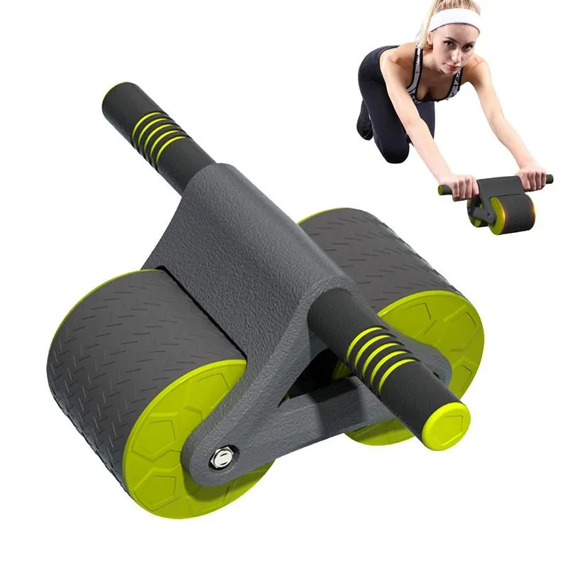 DHgate Automatic Rebound AB Wheel Roller Kit Double Abdominal Core Strength Trainer Wheels Pet Supplies