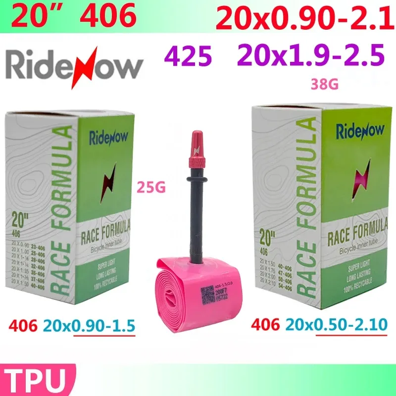 RideNow TPU Bike Inner Tube 20 inch 406/425 for BMX Bicycle Tires