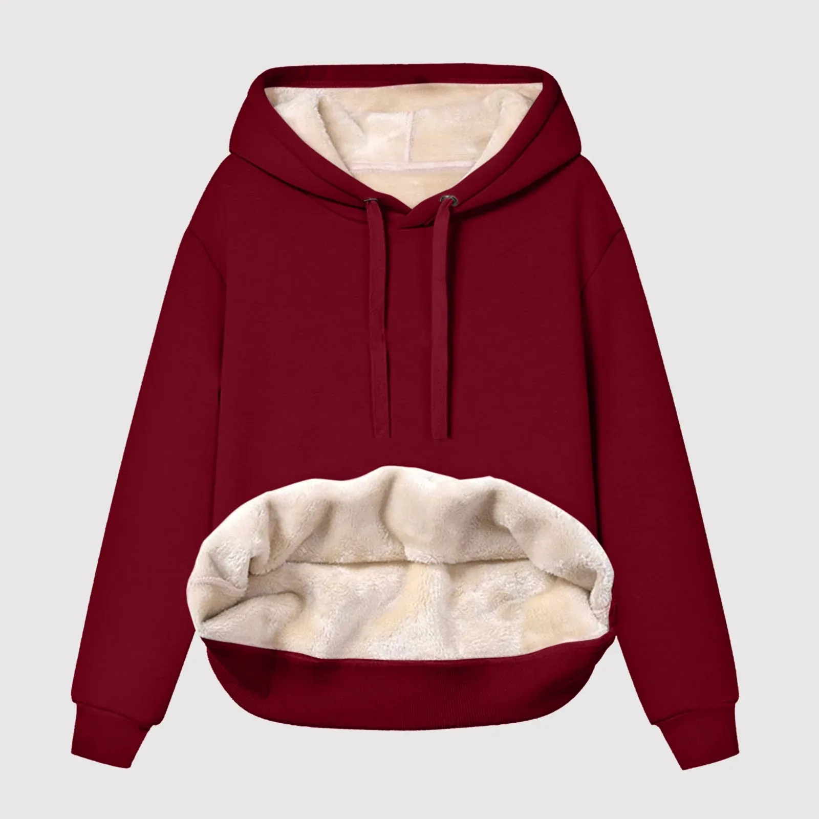 Women's Sherpa Lined Fleece Hoodie - Winter Warm Pullover, Kangaroo Pocket, Pink X-Small - View #11