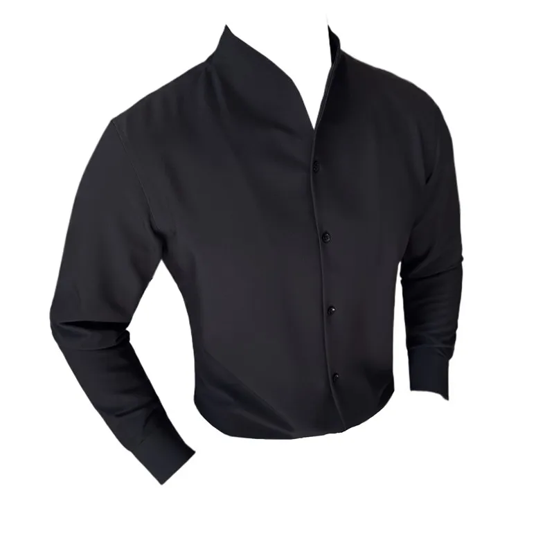 Save Big on Bulk Men's Stand Collar Shirt Korean Shirts Mens: Stylish Stand  Collar Long Sleeve Shirt, Mens Mandarin Collar Dress Shirts, Slim Fit