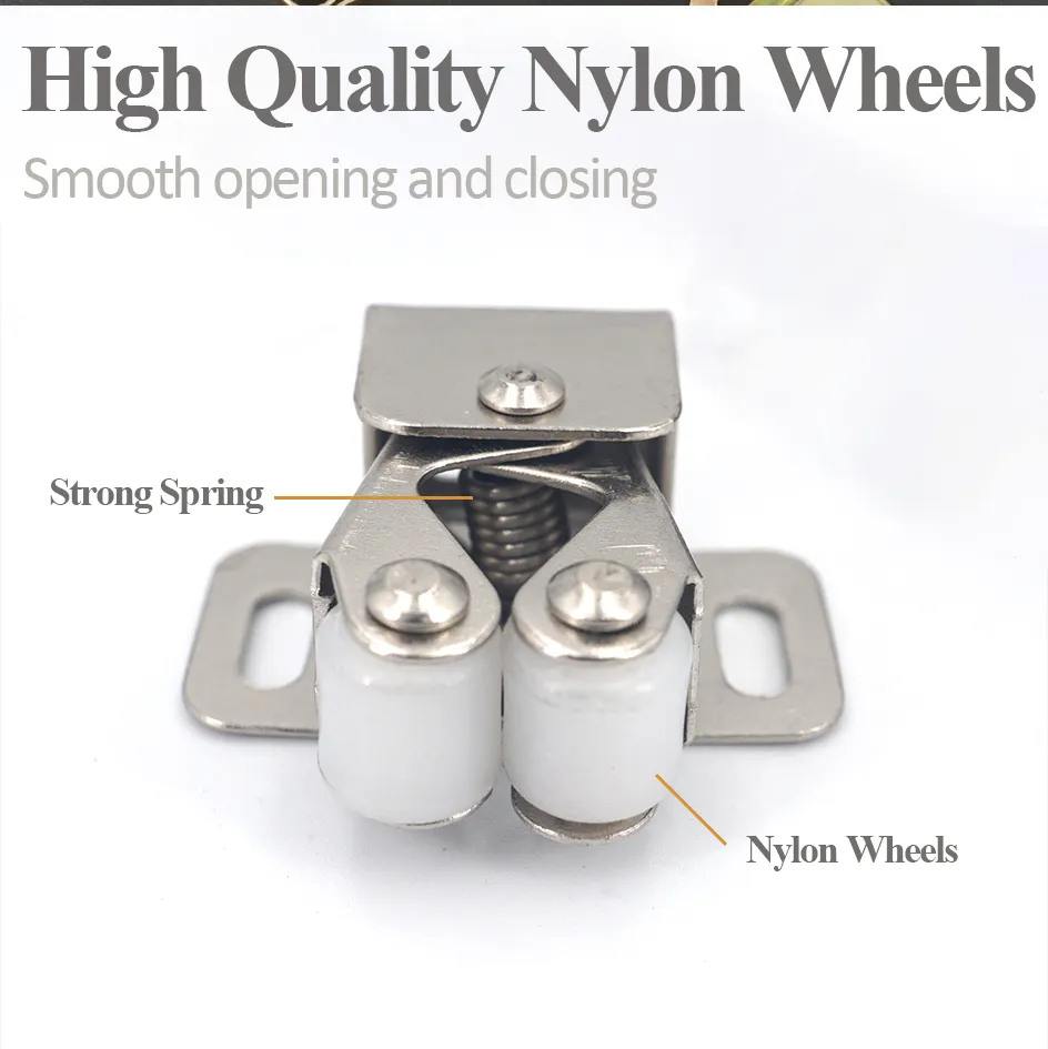 Hahiyo Double Roller Catch Door Latch Shorter Foot Cold Rolled Steel Stay Put Smooth Close No