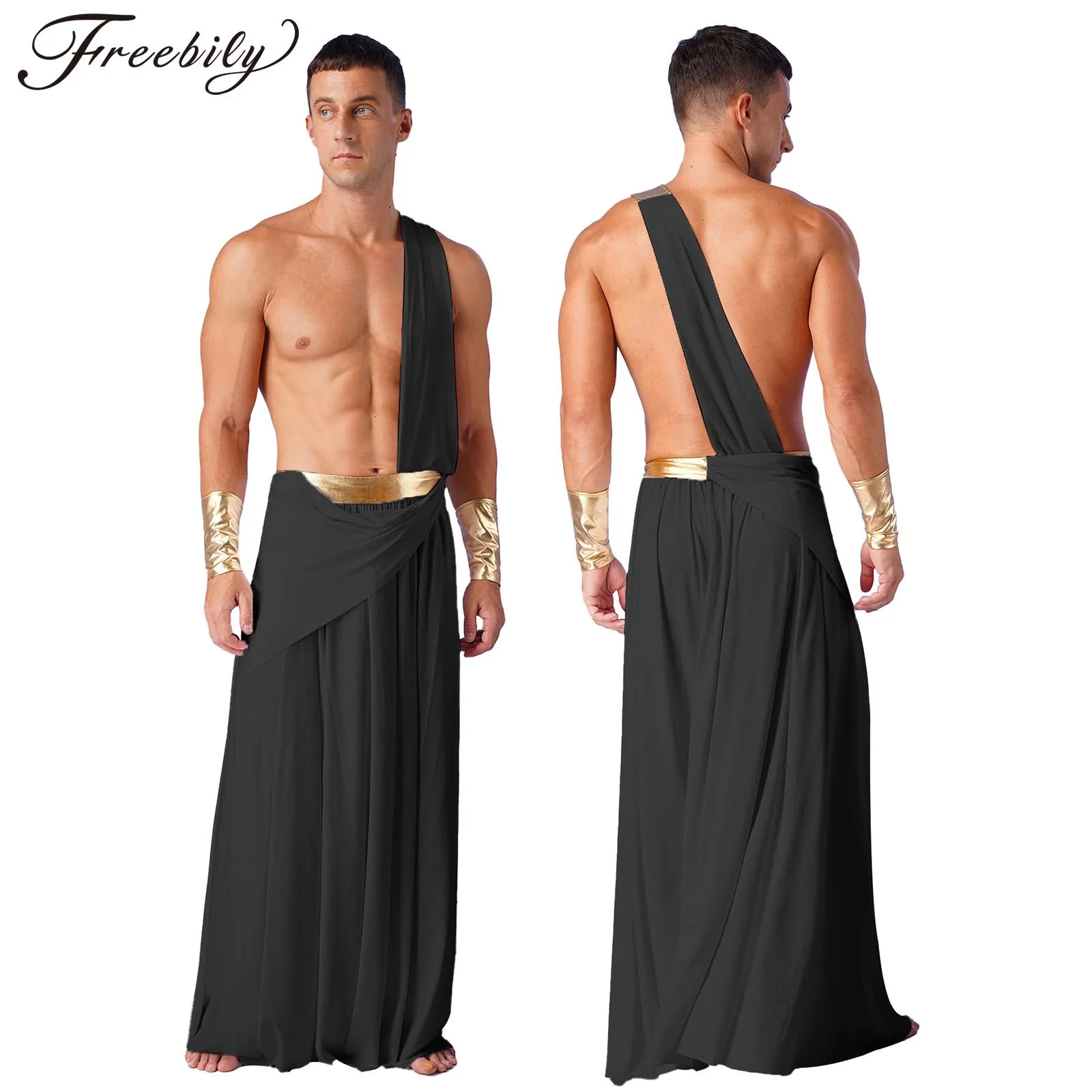 Save Big on Bulk Mens Ancient Greece Mythology Cosplay Costume One Shoulder  Roman Toga Skirt With Wristbands Halloween Warrior Role Play Clothes