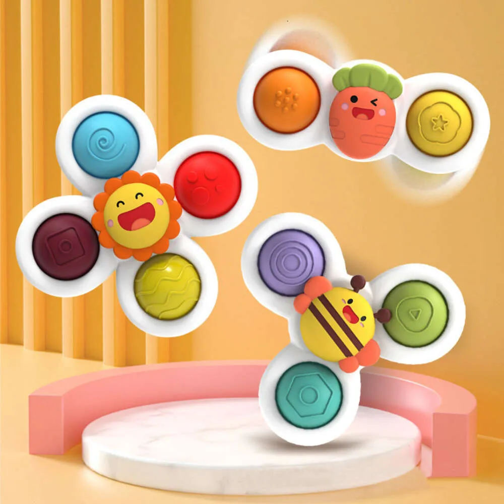 Gyro Rattle Baby Montessori Sucker Children's Fingertip Gyro Rotating Rattle Bell ...