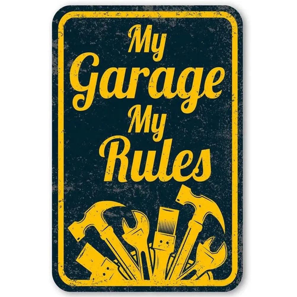 Vintage Metal Tin Signs for Garage Wall Decor, 12 × 8 in Retro Posters ...