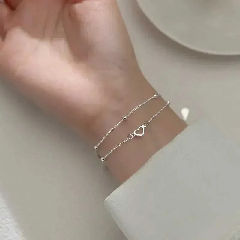 Double loving heart bracelet cheap