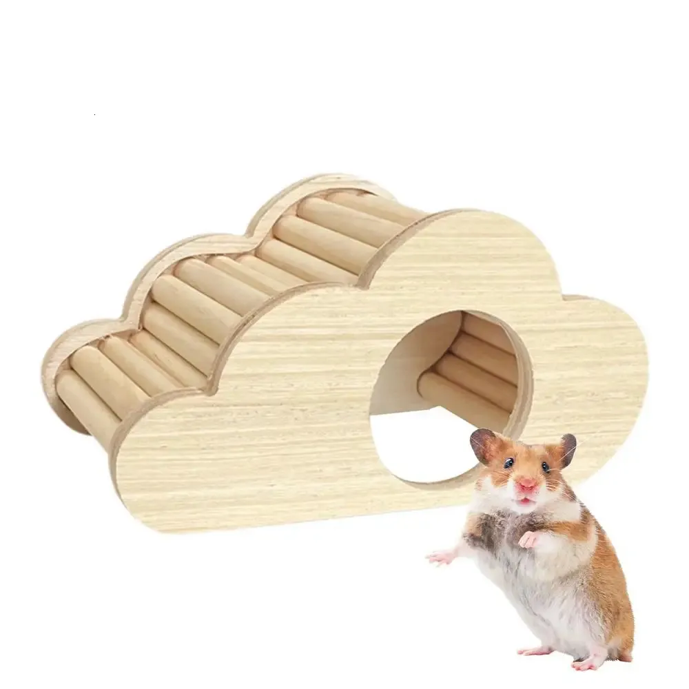 Dwarf Hamster Hiding House Wooden Small Animal Habitat With Climbing ... - Hamster Hiding Places For Cage Bonding