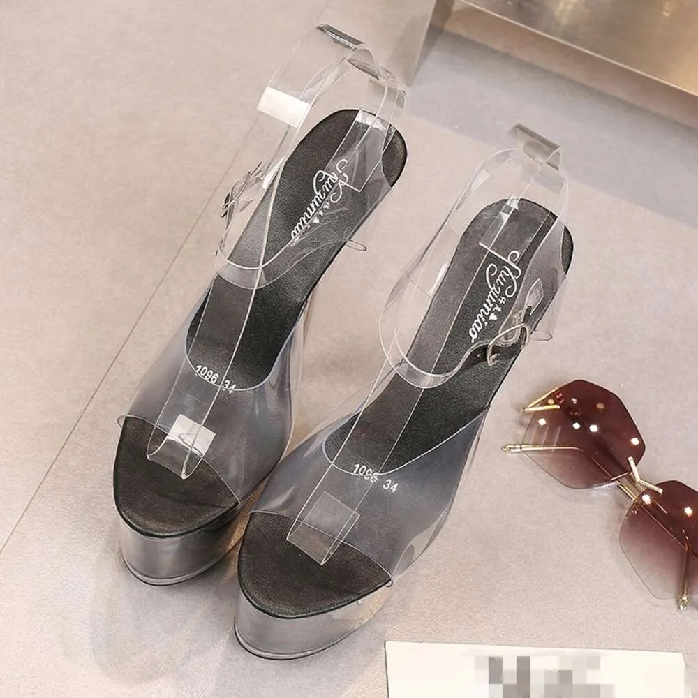 Show Stripper Model Heels Women Platform High Heeled Sandals Female Clear Sexy Pole Dance Girls Shoes For Party Club X_desvips.com