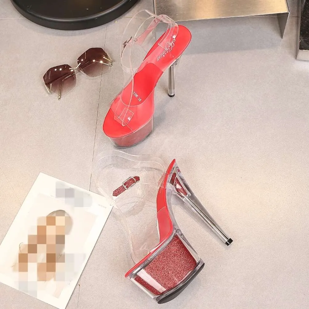 Show Stripper Model Heels Women Platform High Heeled Sandals Female Clear Sexy Pole Dance Girls Shoes For Party Club X_desvips.com