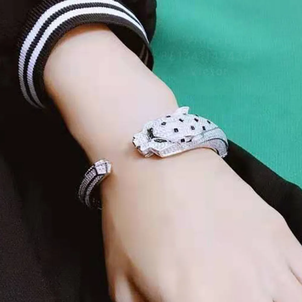Designer Bangles: Leopard Head Emerald Bangle, Gold Plated
