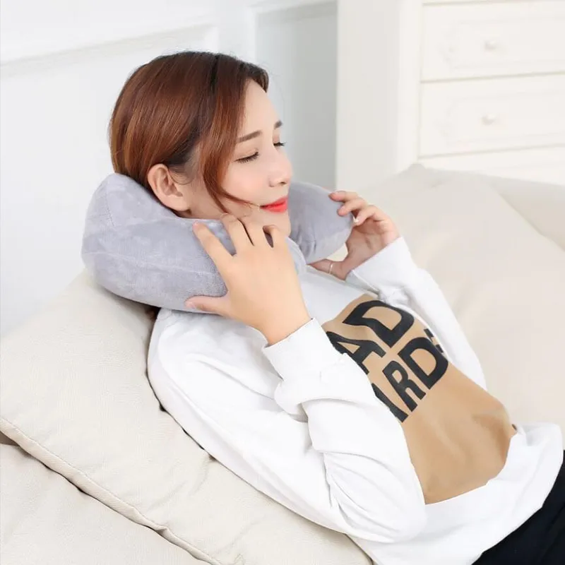 Travel Pillow Inflatable U Shape Neck Pillow for Airplane Car and Home Soft and Comfortable Travel Accessories for Sleep and Relaxation