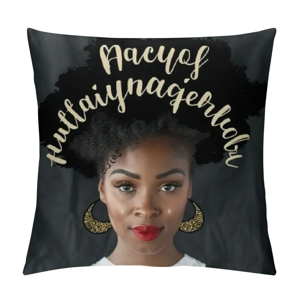 2-Pack Black Girl Magic Decorative Throw Pillow Covers, Soft