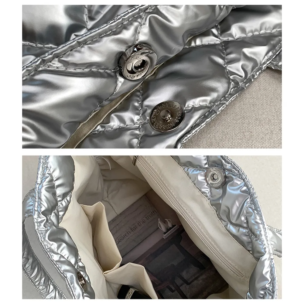 Diamond Quilted Slouch Tote Bag: Lightweight, Large Capacity