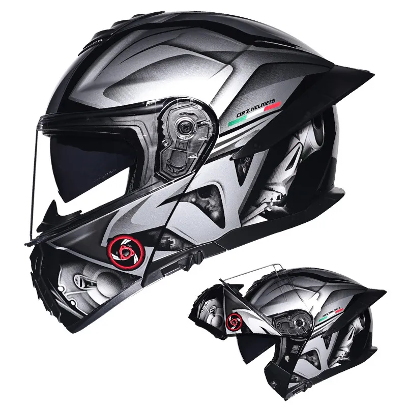 Casque Moto Modulable Bluetooth Double Visière - Hommes Femmes S~XL Avec Cadeaux